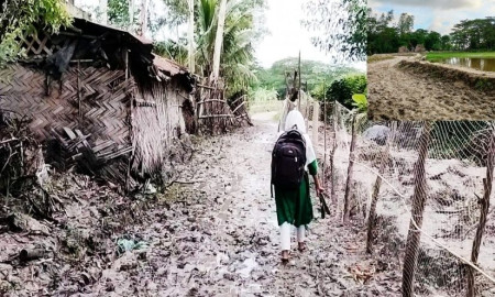 বর্ষায় সড়কের বেহাল দশা