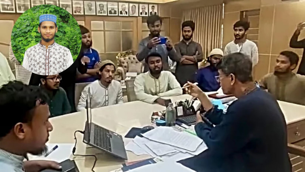 চবি ভিসির কক্ষে সেই দিনের দৃশ্য