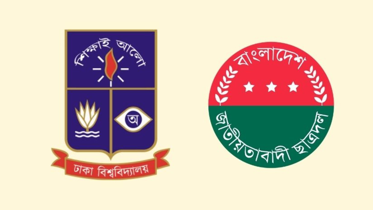 ঢাকা বিশ্ববিদ্যালয় ও ছাত্রদলের লোগো 