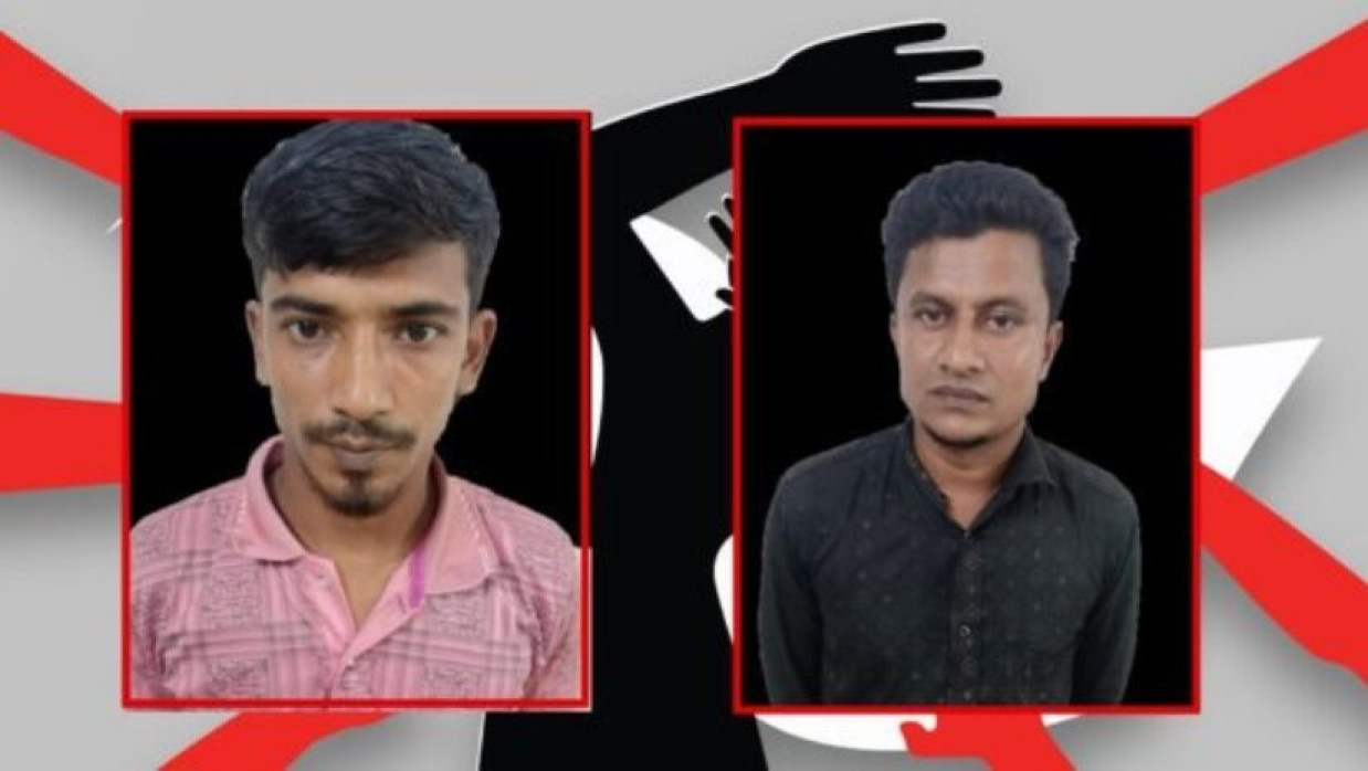 আসামি গিয়াসউদ্দিন ও তার সহযোগী রাসেল