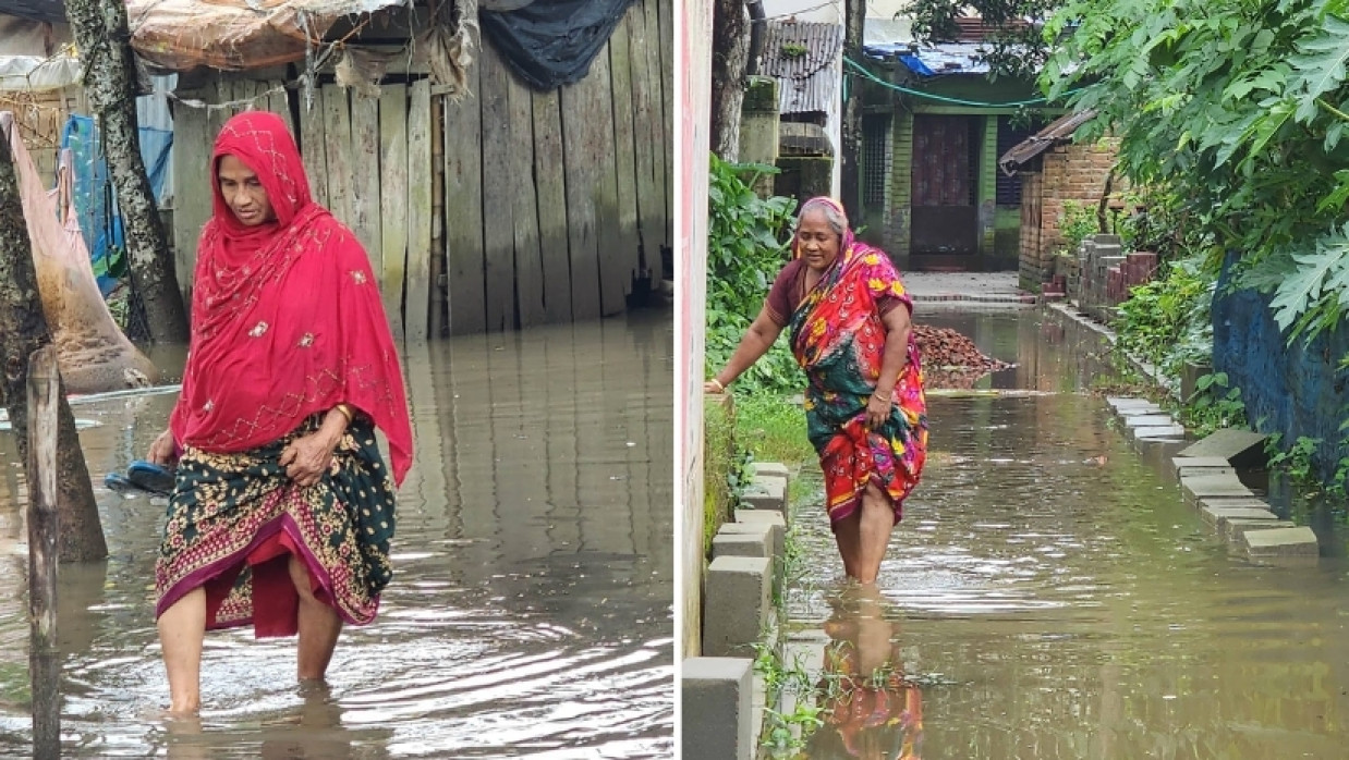 জলাবদ্ধতায় চরম ভোগান্তির পোহাচ্ছেন স্থানীয় বাসিন্দারা