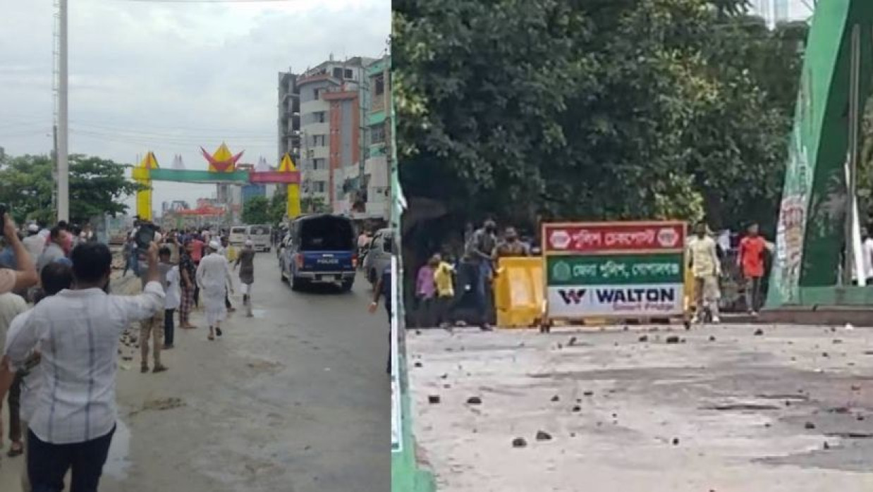 এনসিপির গাড়ি বহরে হামলা