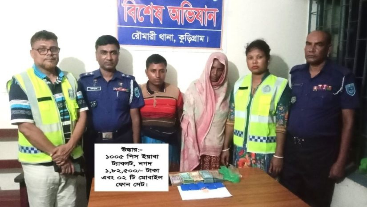 আটককৃত বাবুল মিয়া  ও মর্জিনা খাতুন