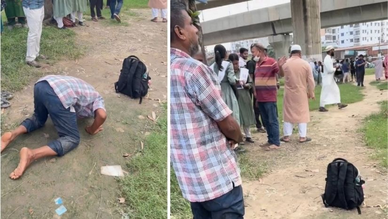 সন্তানের খোঁজে প্রার্থনা বাবার