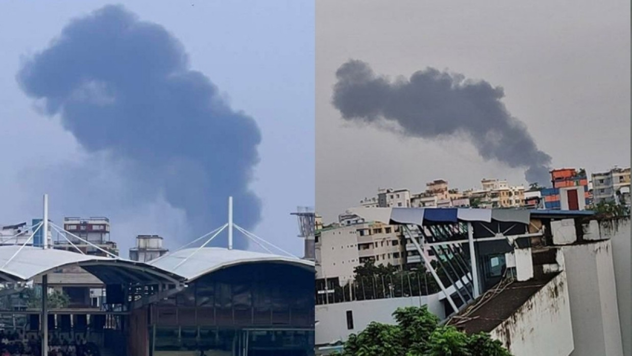 রাজধানীর শেওড়াপাড়ায় একটি ভবনে আগুন