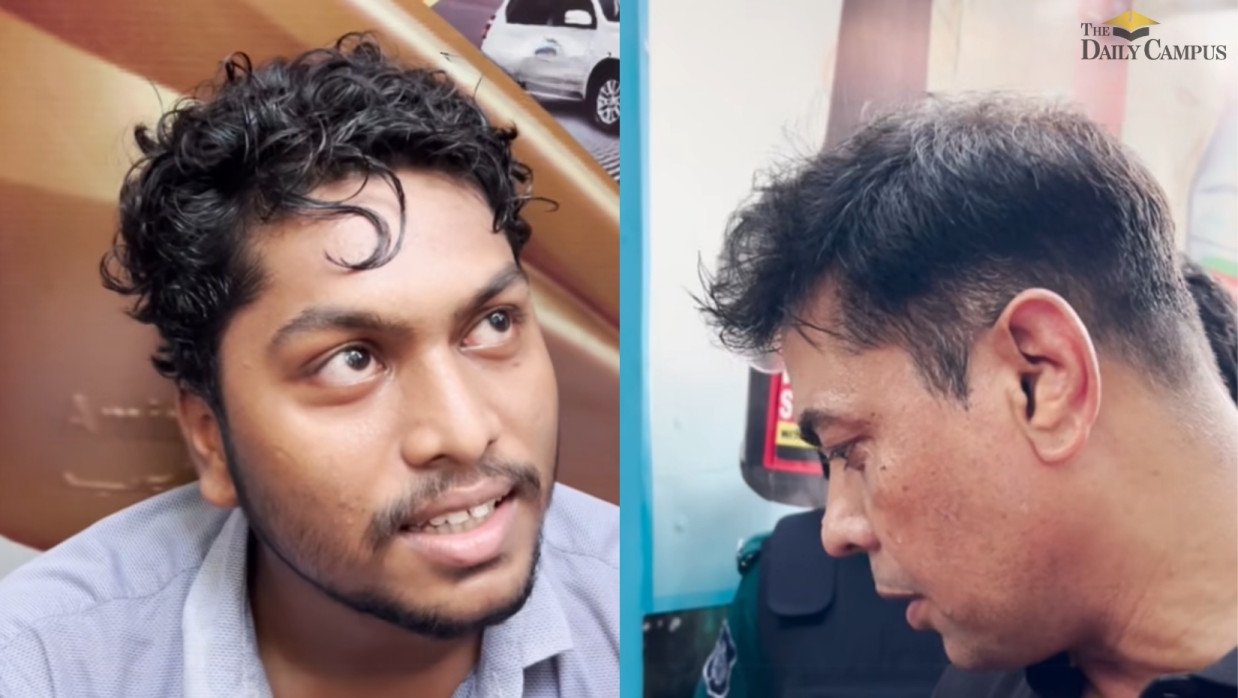 ডিসি মাসুদ ও সচিবালয়ে আন্দোলনে অংশ নেওয়া এক শিক্ষার্থী