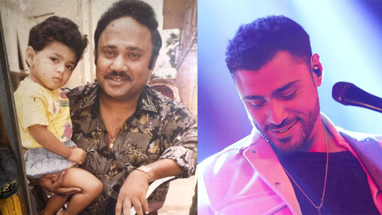 বামে বাবা জসিমের কোলে শিশু রাতুল, ডানে রাতুল