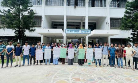 ইবিতে সাংবাদিকদের ওপর হামলার প্রতিবাদে মানববন্ধন
