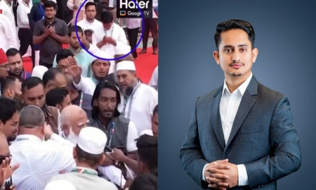 সমাবেশে জামায়াত আমিরের অসুস্থতা দেখে হাত তুলে মোনাজাতে ধরেন সারজিস