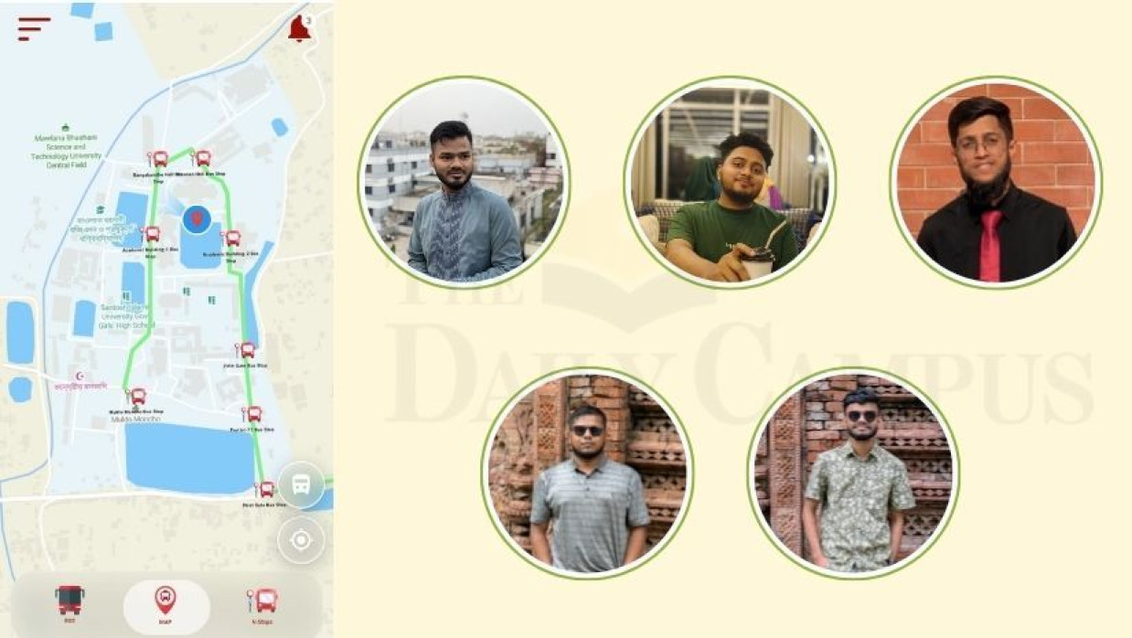 পাঁচজন শিক্ষার্থীর একটি টিম তৈরি করেছে MBSTU WHEELS নামের মোবাইল ও ওয়েব অ্যাপ্লিকেশন