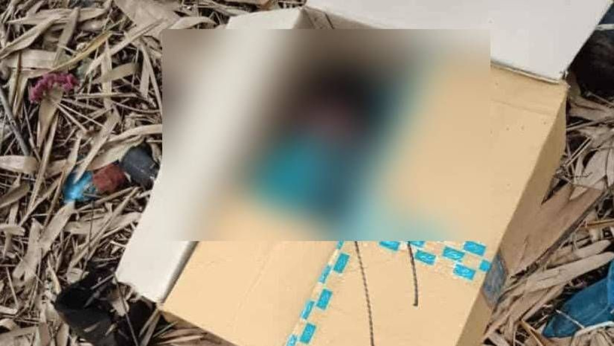 কাগজের কার্টনে একটি নবজাতককে কে বা কারা মৃত অবস্থায় ফেলে যায়