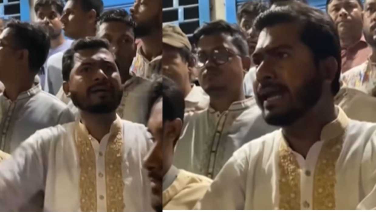 জাতীয় পার্টির কেন্দ্রীয় কার্যালয়ের সামনে নেতাকর্মীদের