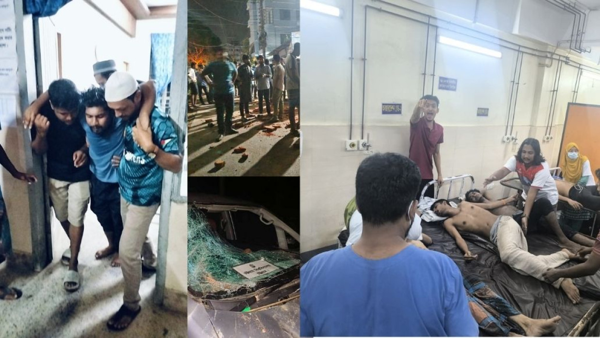 স্থানীয়দের হামলায় আহত শতাধিক শিক্ষার্থী