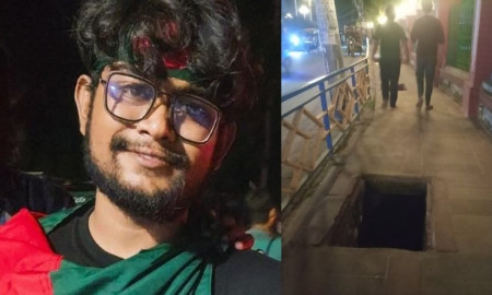 অরক্ষিত ফুটপাত ড্রেনে পড়ে গুরুতর আহত রাজশাহী কলেজ শিক্ষার্থী, নিরব প্রশাসন