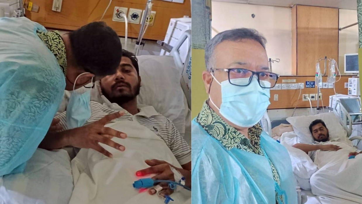 জাতীয় বিশ্ববিদ্যালয়ের উপাচার্য হাসপাতালে 