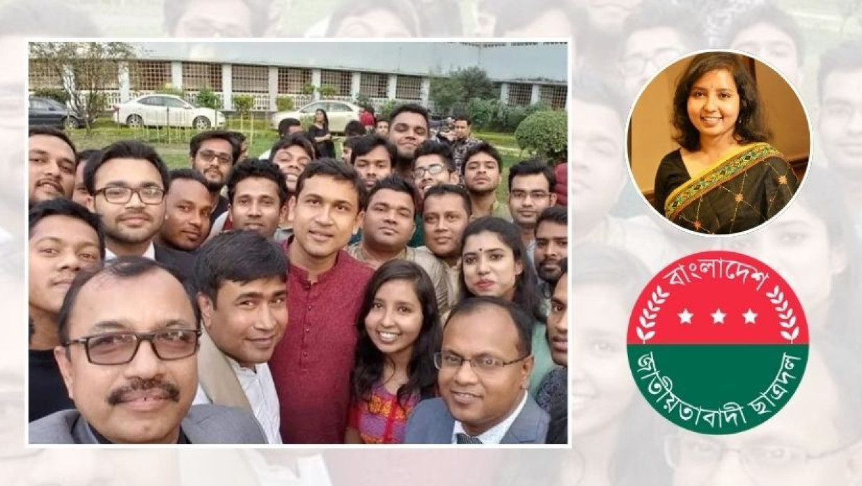 ছাত্রলীগের সাবেক সভাপতি রেজওয়ানুল হক চৌধুরী শোভনের সঙ্গে ছাত্রদল নেত্রী মানসুরা আলমের ছড়িয়ে পড়া ছবি