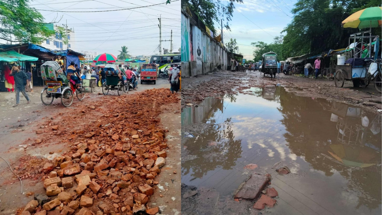খুবির রাস্তার বেহাল দশা