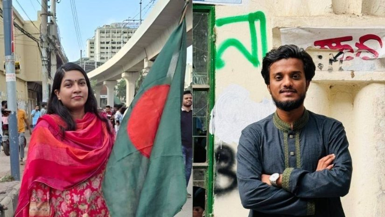 ডাকসুর ভিপি প্রার্থী শেখ তাসনিম আফরোজ ইমি ও আব্দুল কাদের