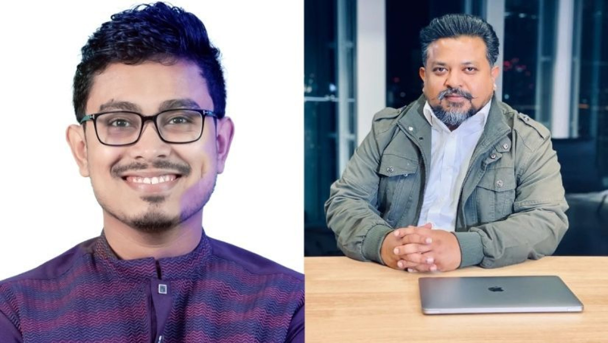 ডাকসুর নবনির্বাচিত ভিপি সাদিক কায়েম ও সাংবাদিক জুলকারনাইন সায়ের