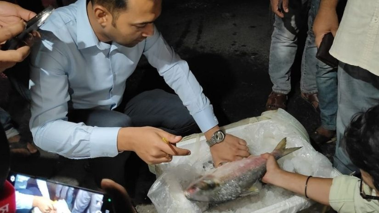 ভারতে ইলিশের প্রথম  চালান