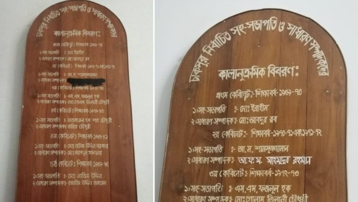 অনার বোর্ডে চাকসুর সাবেক জিএস মাহমুদুর রহমান মান্নার নাম