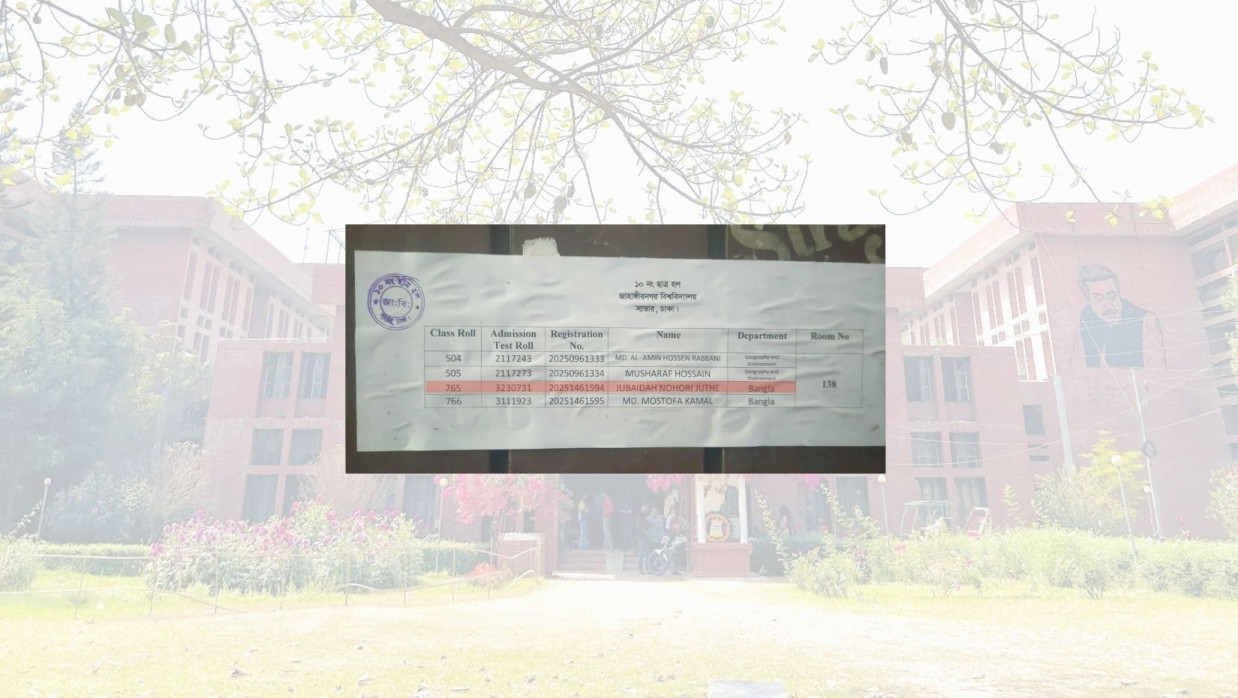 জাবি হল প্রশাসন কর্তৃক প্রকাশিত সিট অ্যালোটমেন্ট তালিকা