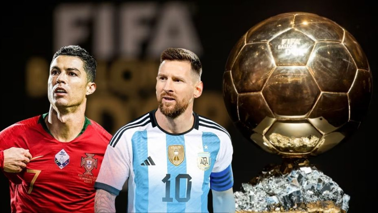 লিওনেল মেসি ও ক্রিশ্চিয়ানো রোনালদো পাশে ব্যালন ডি’অর