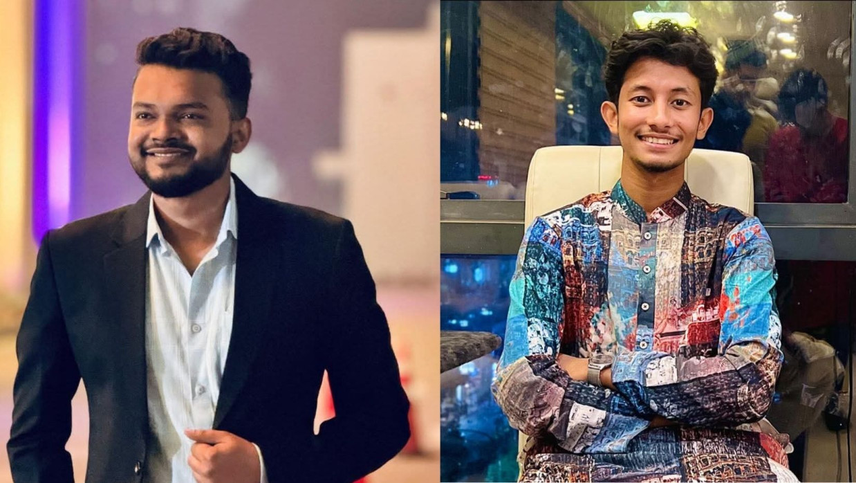 বামে সভাপতি ওয়াফি ইসলাম ডানে সাধারণ সম্পাদক তাহমিদ আহমেদ