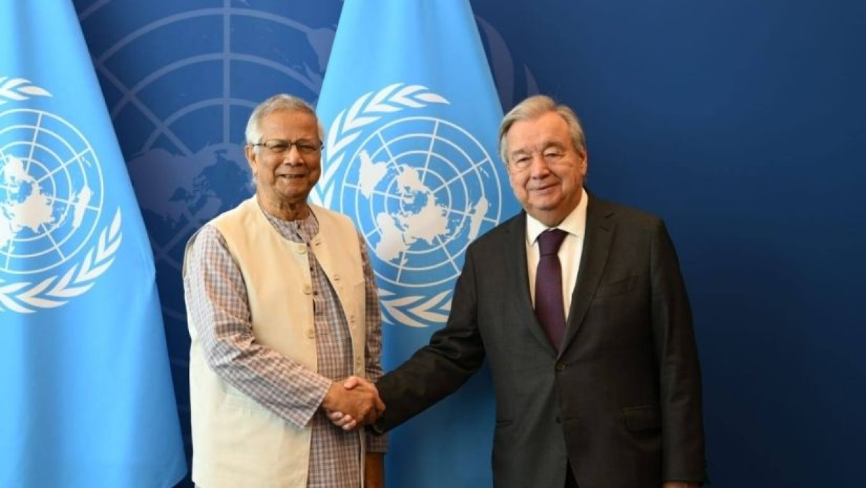 জাতিসংঘ মহাসচিবের সঙ্গে প্রধান উপদেষ্টার সাক্ষাৎ