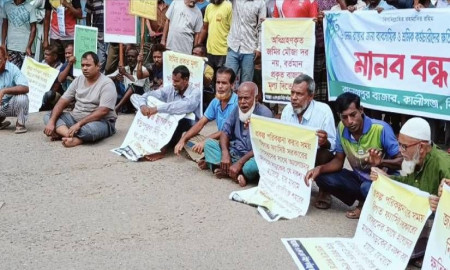 ঝিনাইদহ-যশোর মহাসড়ক ৬ লেনে উন্নীতকরণে ক্ষতিগ্রস্তদের বিক্ষোভ