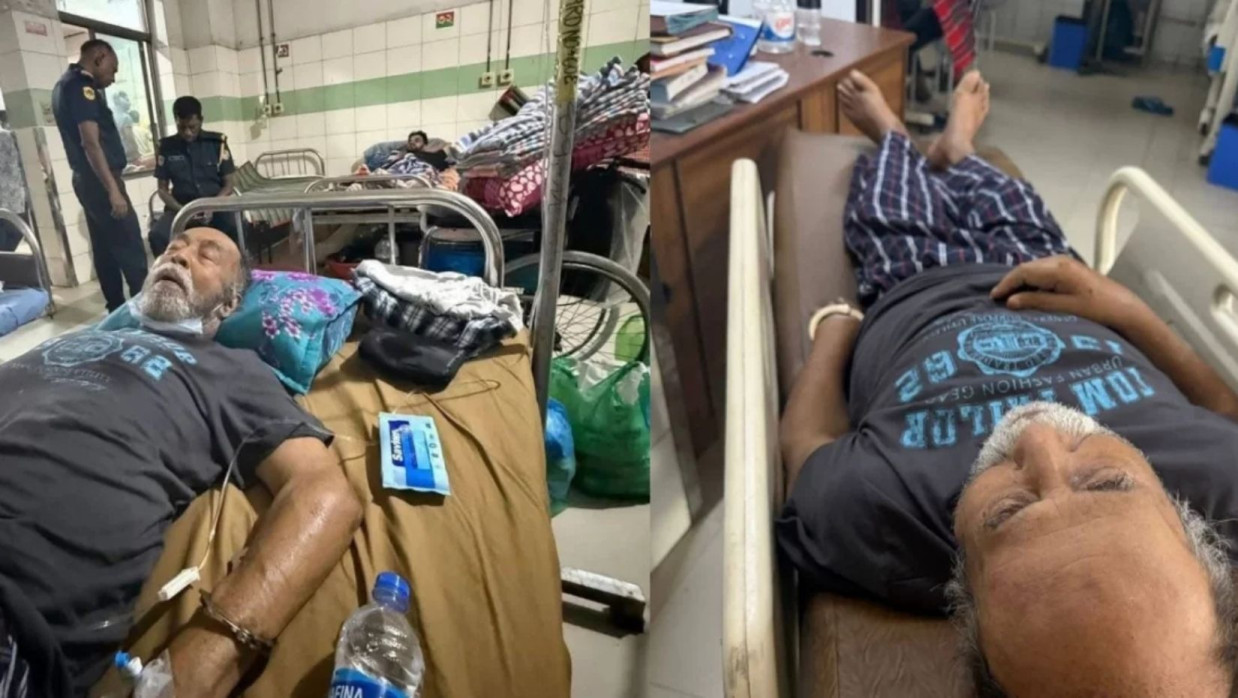 হাসপাতালের বিছানায় সাবেক মন্ত্রীর ছবি
