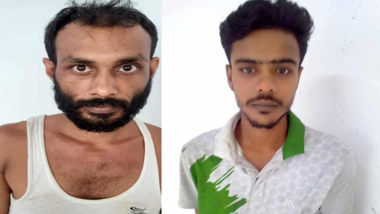 আটককৃত মাদক কারবারি মো. রাশেদ শেখ (৩০) এবং মো. আশিক (২২)