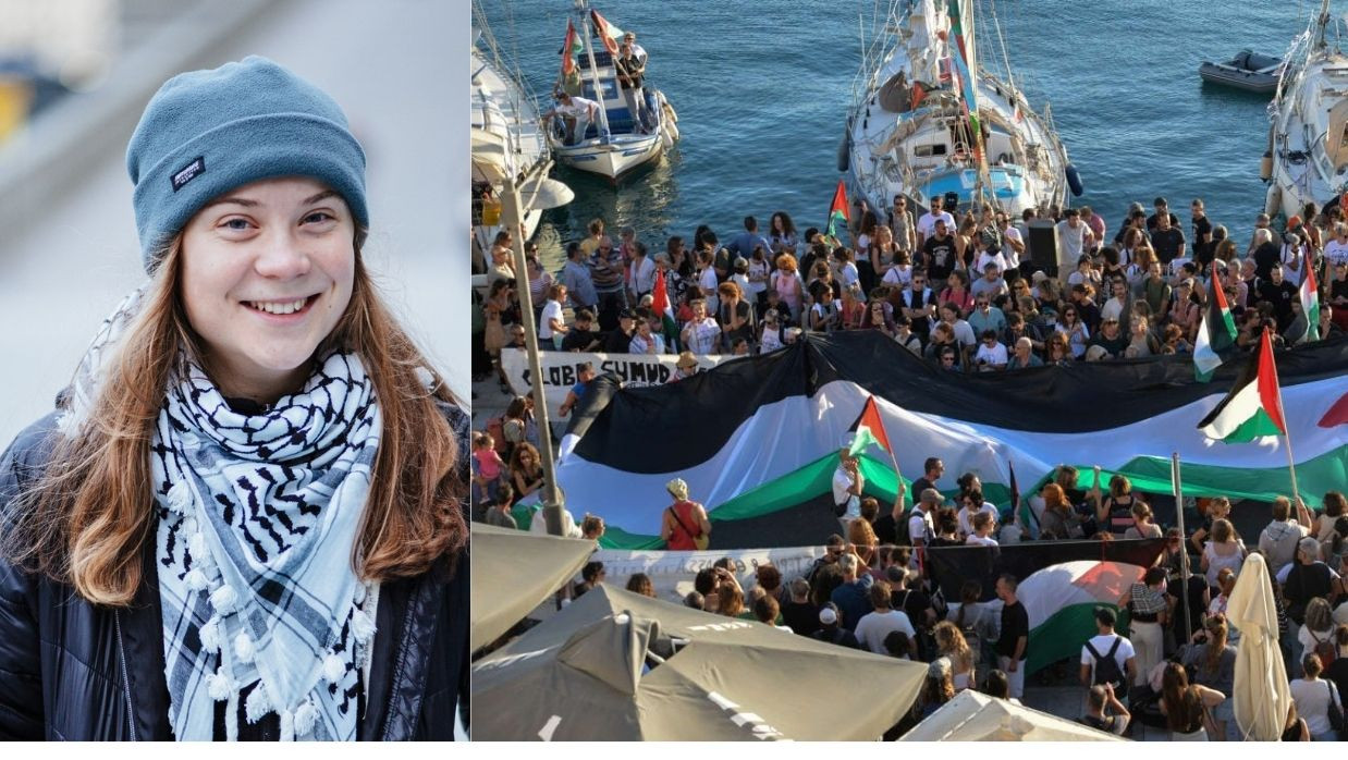 গ্রেটা থুনবার্গ ও আন্তর্জাতিক নৌবহর গ্লোবাল সুমুদ ফ্লোটিলা