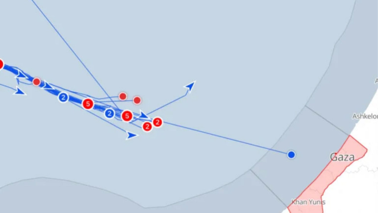 গ্লোবাল সুমুদ ফ্লোটিলার লাইভ ট্র্যাকারে জাহাজের অবস্থান