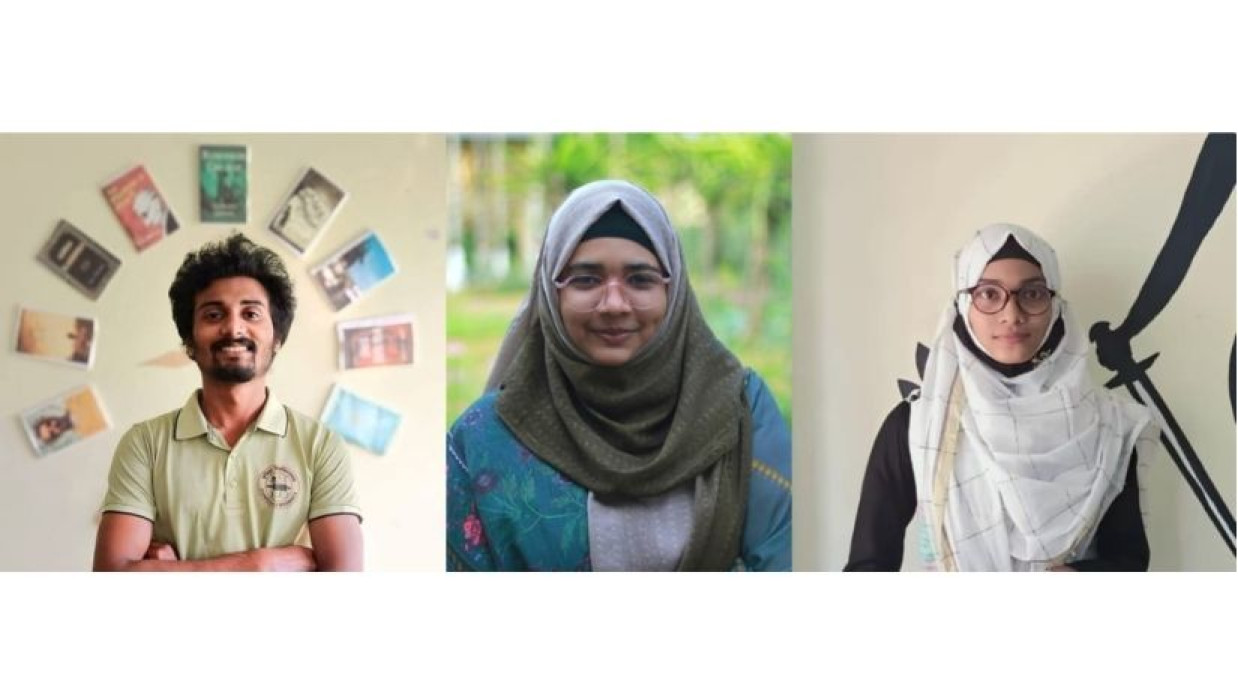 কুমিল্লা বিশ্ববিদ্যালয়ের শিক্ষার্থী রকিবুল হাছান রিয়াদ, মুনিয়া আফরোজ ও উম্মে জান্নাত