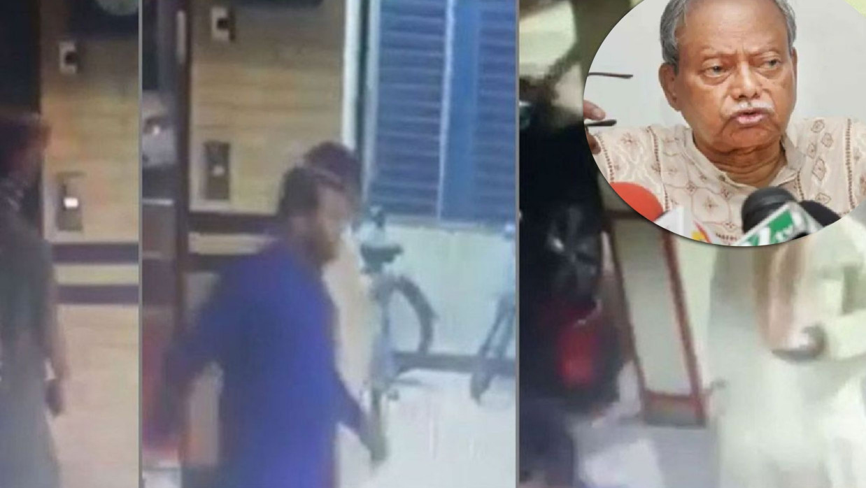 দেলোয়ার হোসেনের পরিবারে চাঁদা আদায়ের জন্য যাওয়া ব্যক্তিরা। সিসি ক্যামেরার ফটেজ থেকে নেওয়া