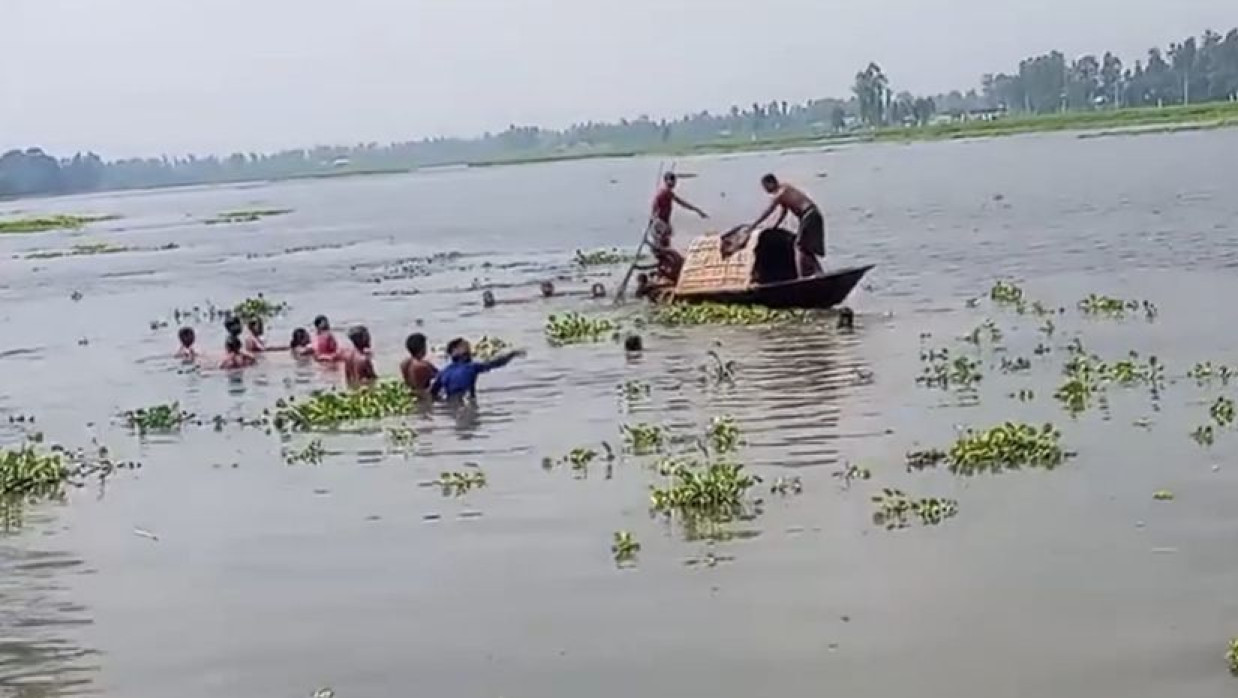 শাপলা ফুল তুলতে গিয়ে নৌকা থেকে পড়ে শিশুর মৃত্যু