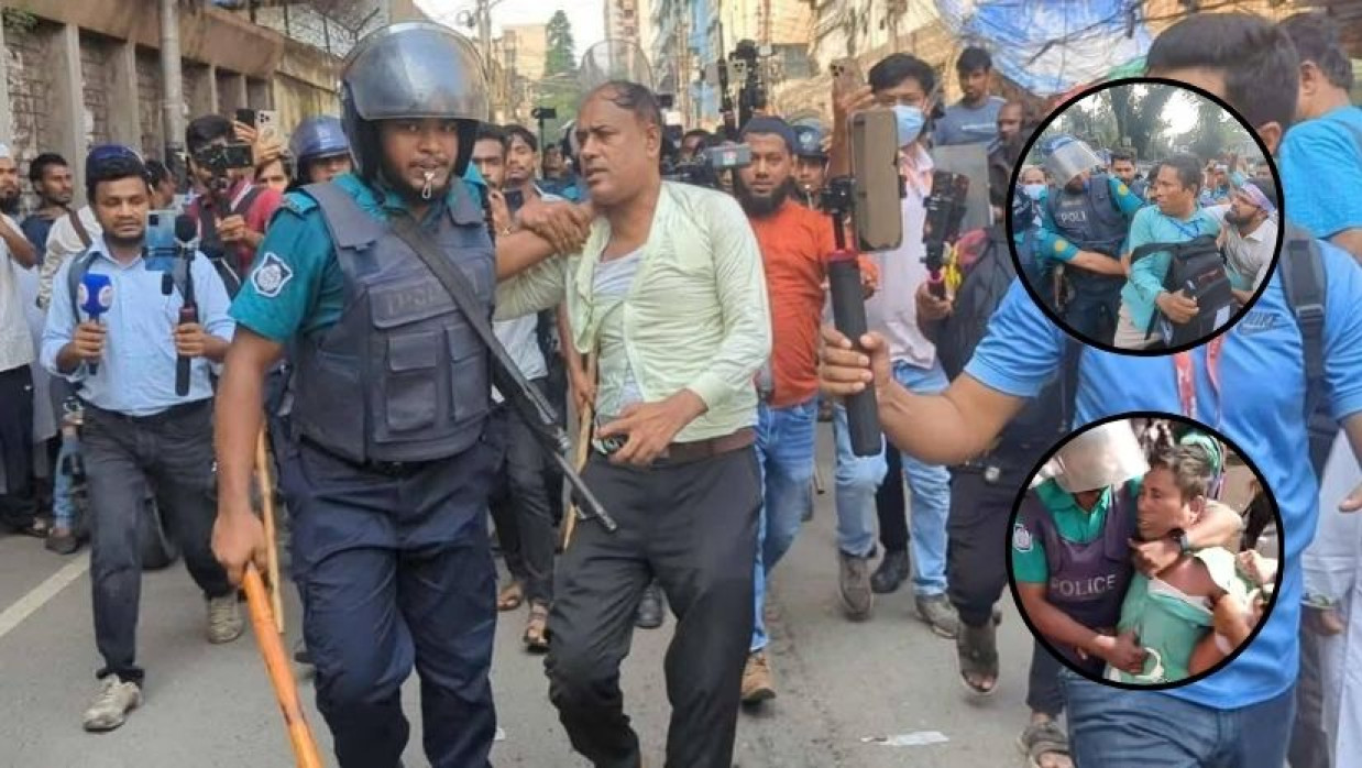 গত রবিবার এমপিওভুক্ত শিক্ষকদের কর্মসূচিতে হামলা করে পুলিশ