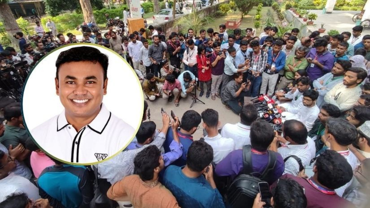 সংবাদ সম্মেলনে শিবিরের জিএস প্রার্থী