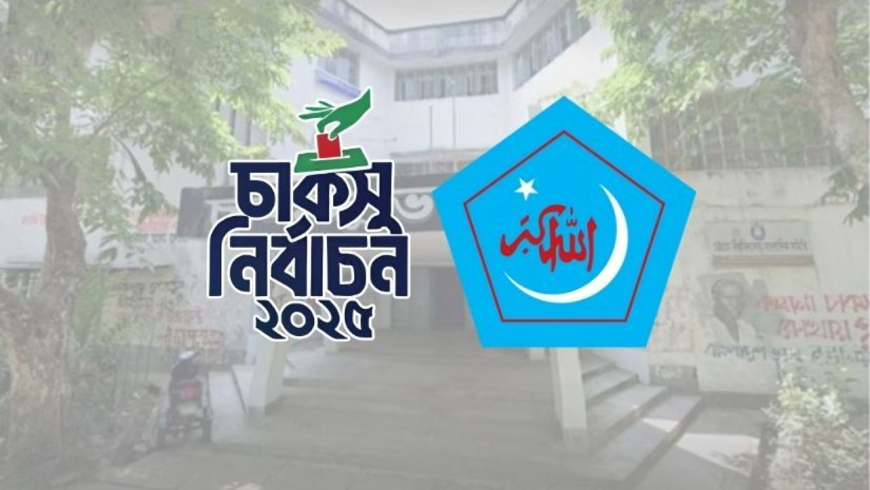 চাকসু ভবন ও ছাত্রশিবিরের লোগো