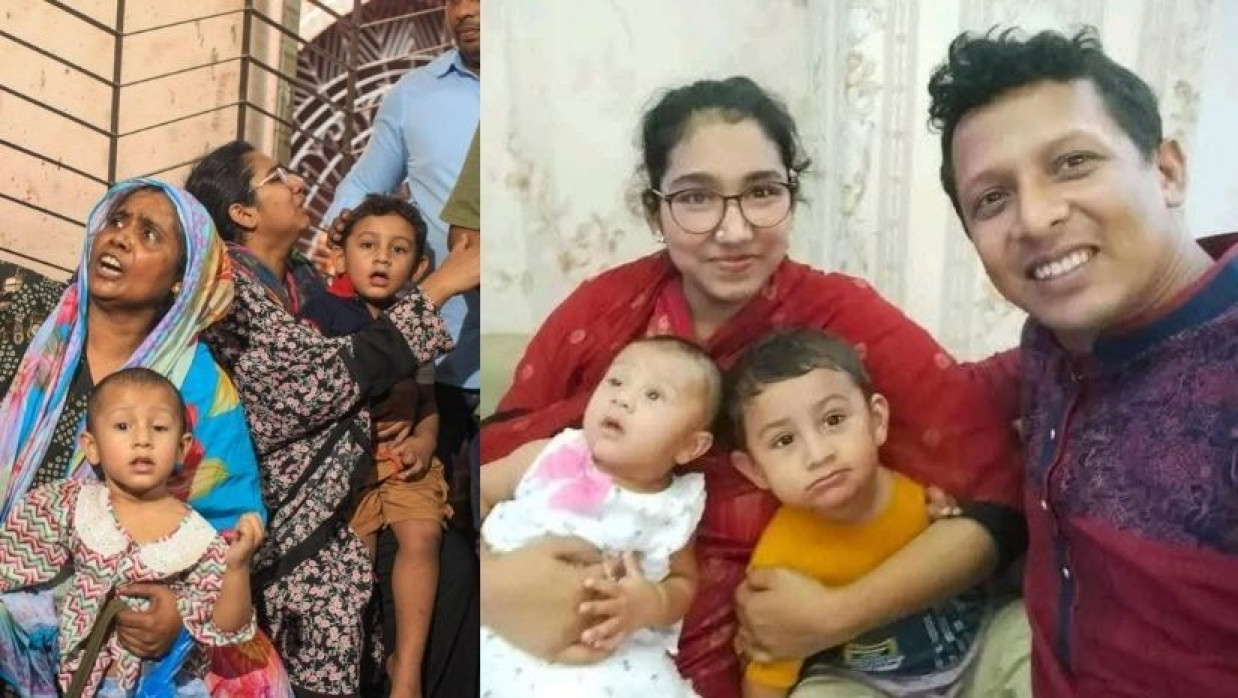 স্ত্রী ও দুই সন্তানের সঙ্গে আবুল কালাম আজাদের এই ছবি এখন শুধুই স্মৃতি