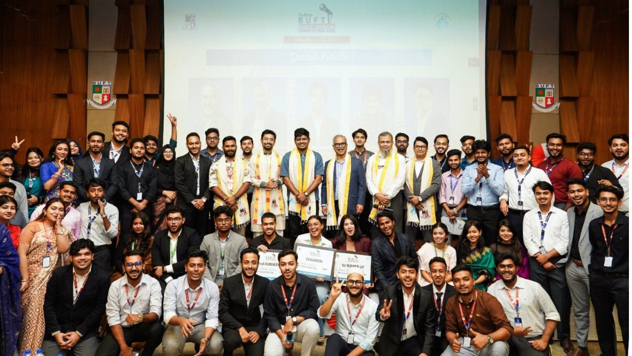 ‘ইন্ট্রা বিইউএফটি পাবলিক স্পিকিং কম্পিটিশন ২০২৫: কে হবেন মাইকের মালিক’ এর গ্র্যান্ড ফাইনালে