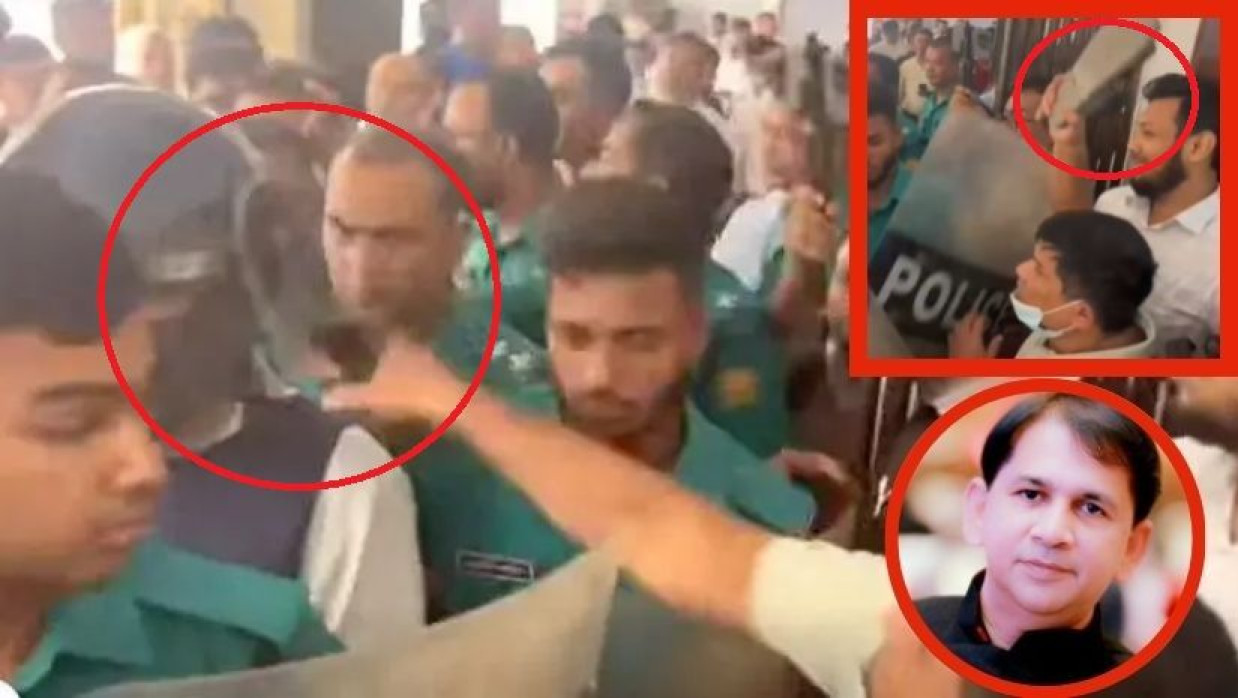 আদালতে বিএসবি গ্লোবাল নেটওয়ার্কের চেয়ারম্যান লায়ন বাশারকে জুতাপেটা