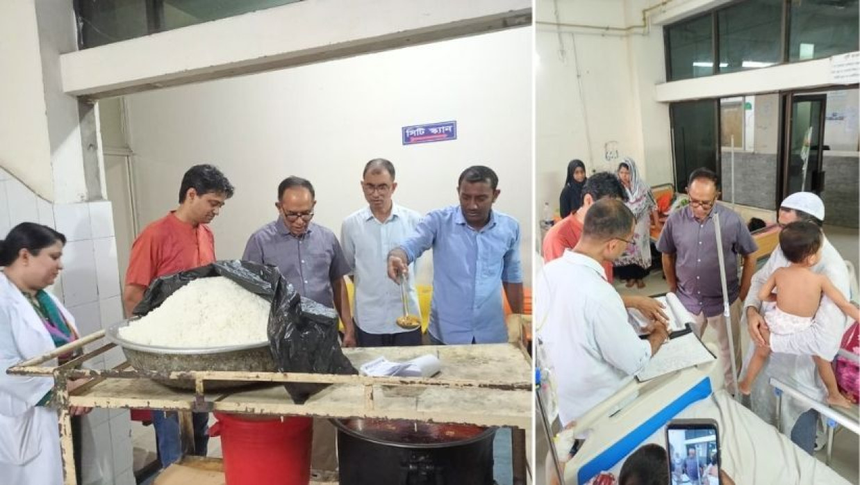 কুয়েত মৈত্রী হাসপাতাল পরিদর্শনকালে স্বাস্থ্য সচিব মো. সাইদুর রহমান