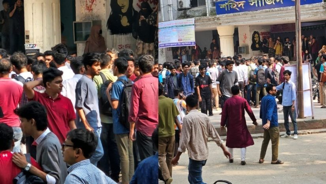 জবিতে সংঘর্ষে জড়িয়েছেন ছাত্রদলের দুই গ্রুপের নেতাকর্মীরা