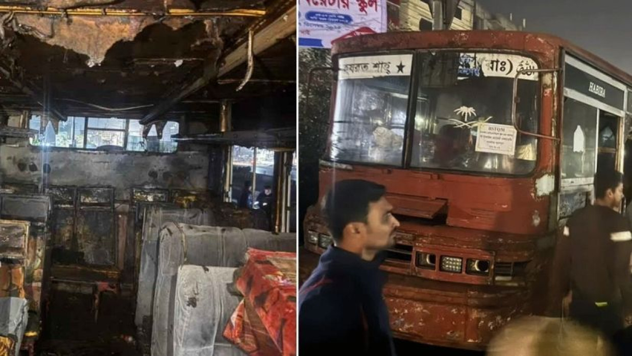 বাসে অগ্নিকাণ্ড