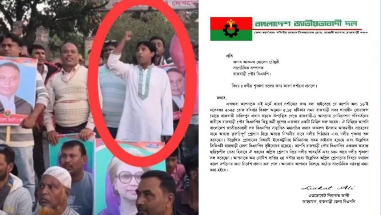 আকমল হোসেন চৌধুরী ও বিজ্ঞপ্তি