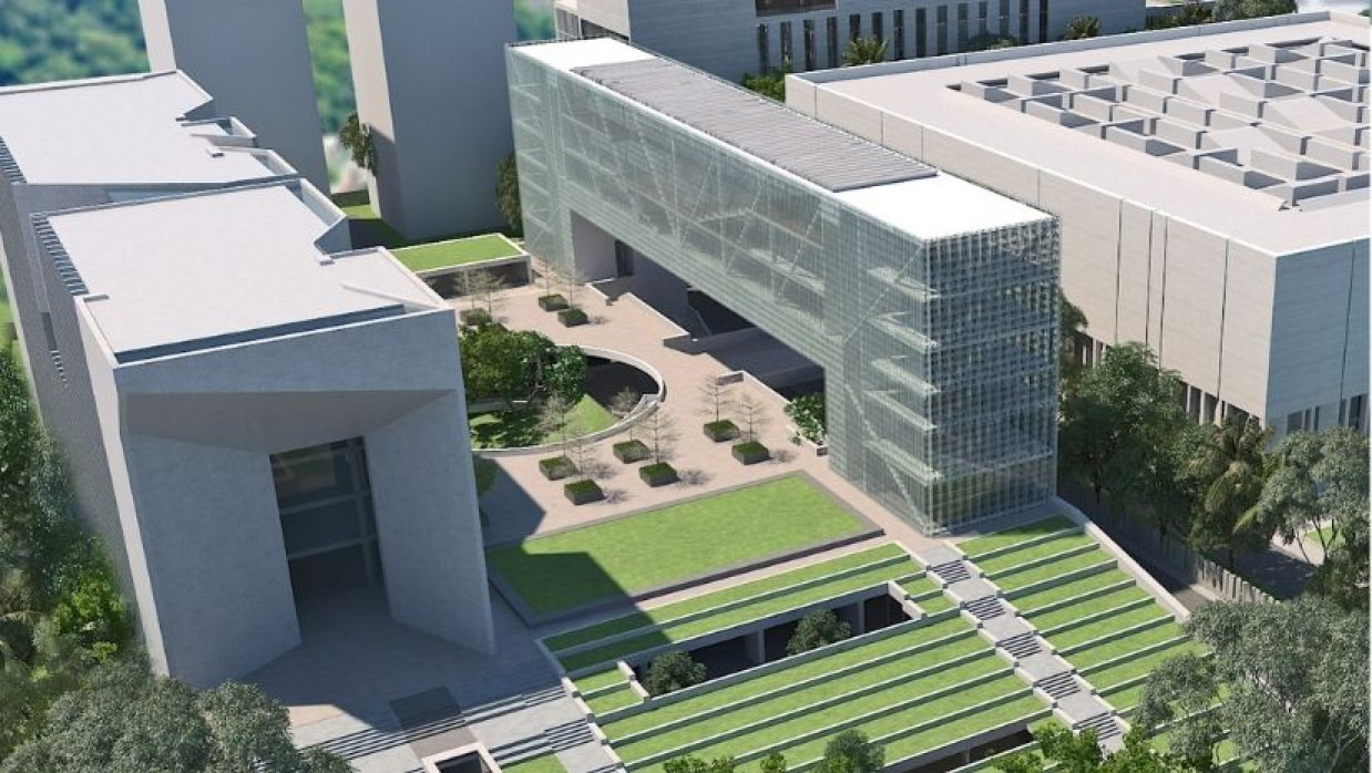 নিচের দুটি ফ্লোরে থাকবে অফিস কার্যক্রম, দুটি প্লাজার একটিতে কনভেনশনাল লাইব্রেরি এবং অপরটিতে হবে ই-লাইব্রেরি