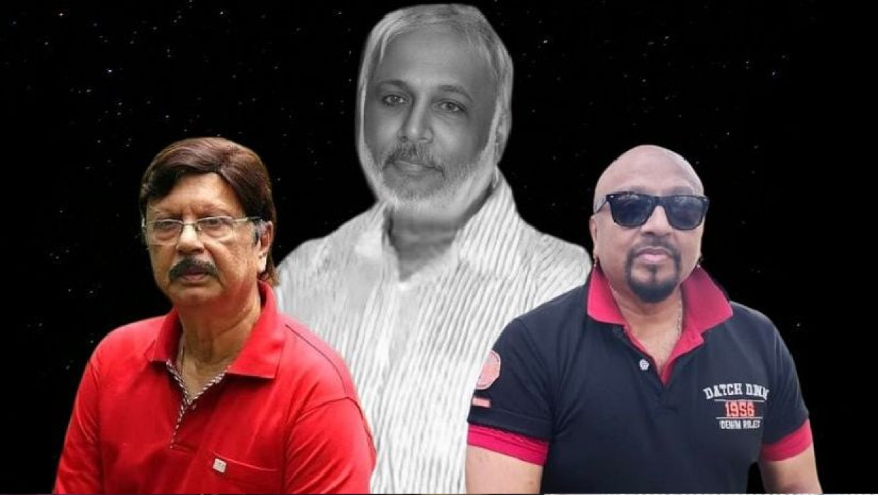 দুই ভাইয়ের সাথে  কামাল পারভেজ (মাঝে)