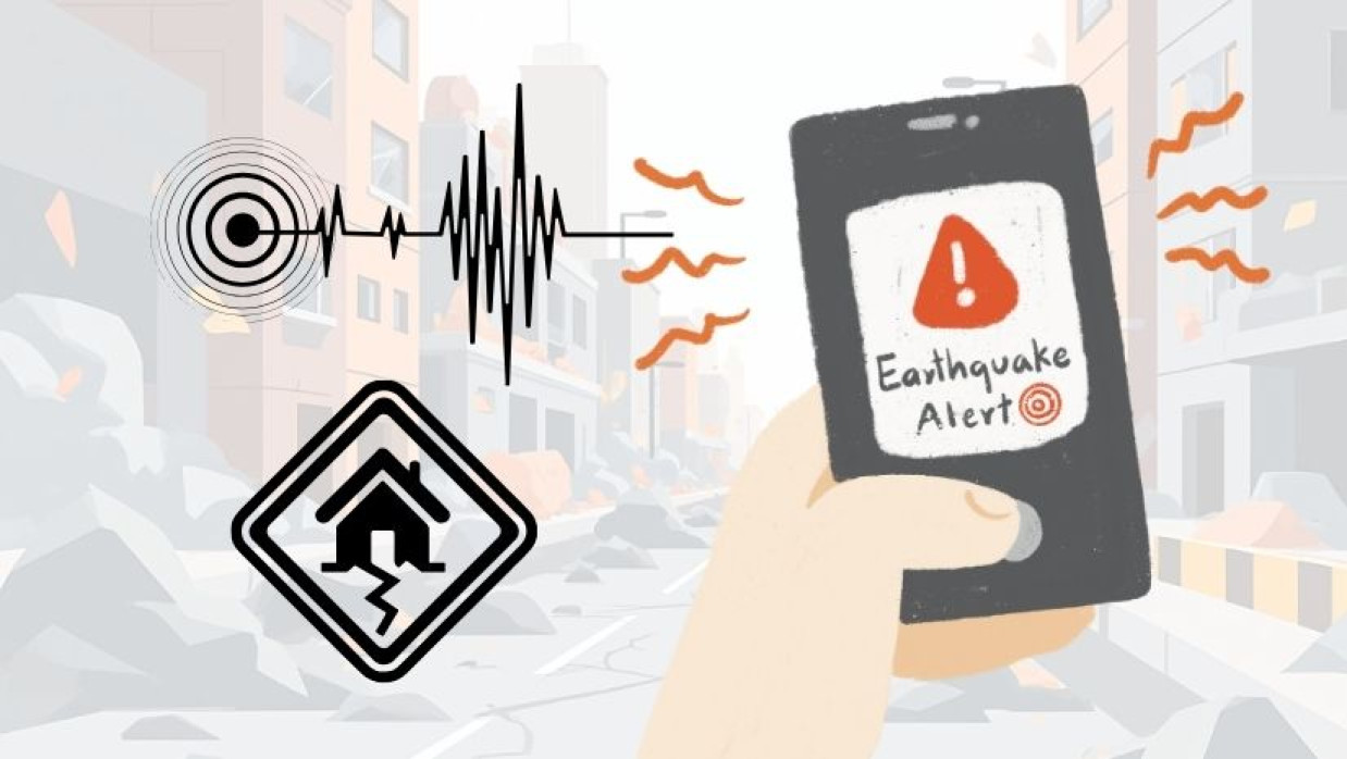 অ্যান্ড্রোয়েড ফোনে ভূমিকম্প সতর্কতা বার্তার প্রতীকী ছবি